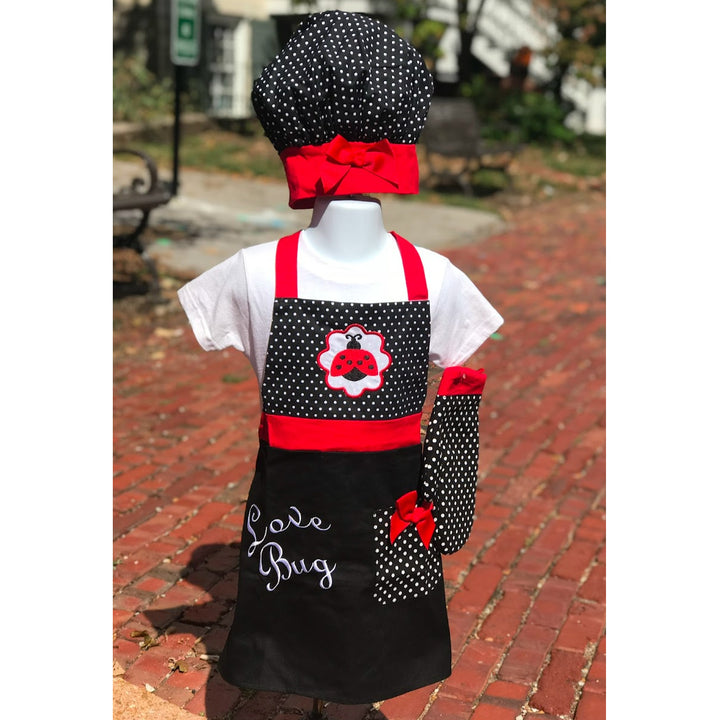 Kids Apron Set Love Bug Ladybug