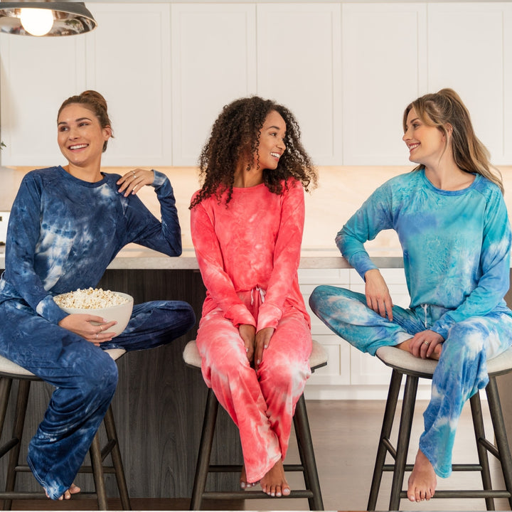 Hello Mello Aqua Tie Dye Lounge Top Shirt