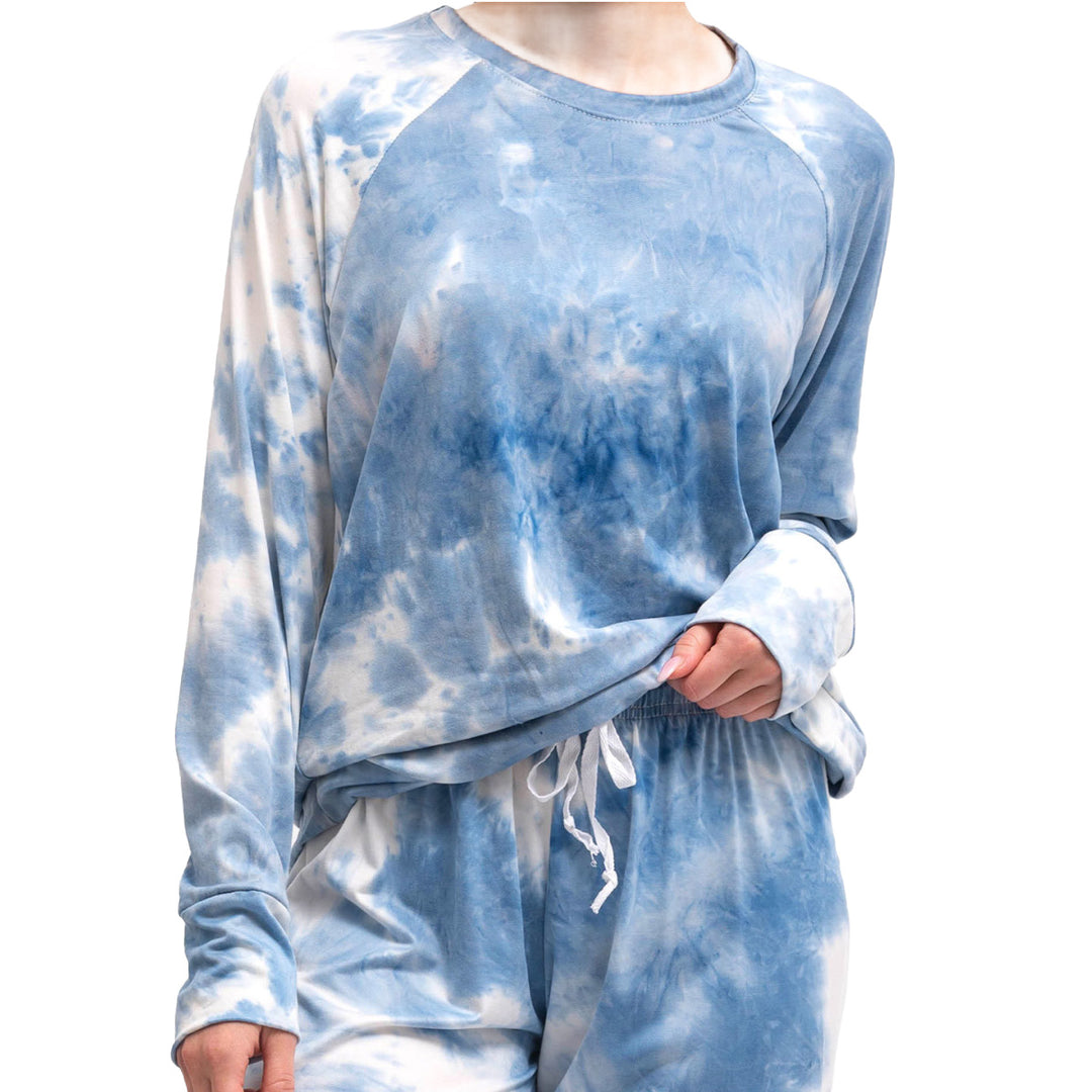Hello Mello Blue Tie Dye Lounge Top Shirt