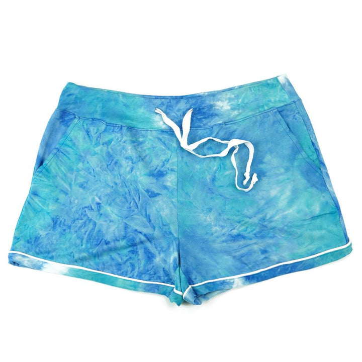 Hello Mello Aqua Tie Dye Lounge Shorts