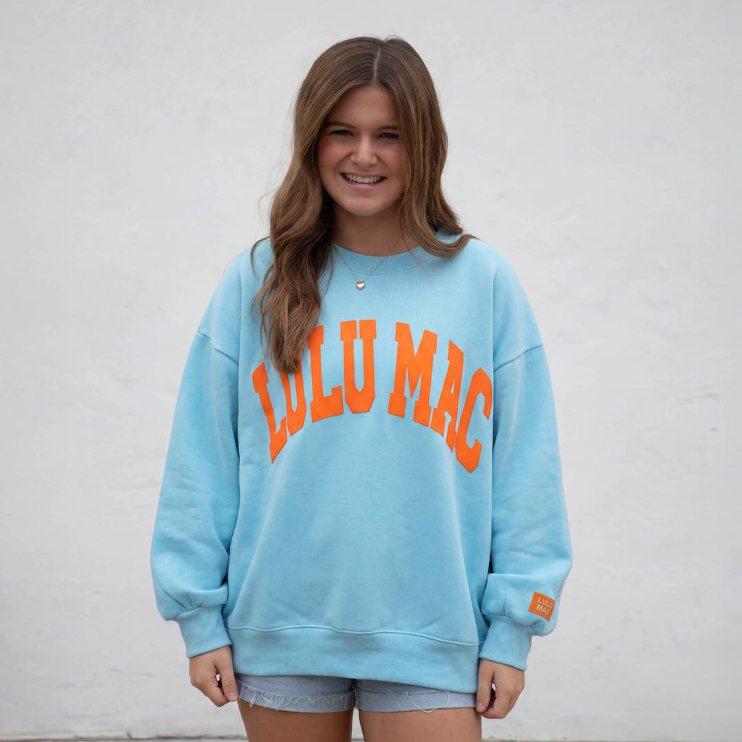 Lulu Mac Teal and Orange Puff Sweatshirt