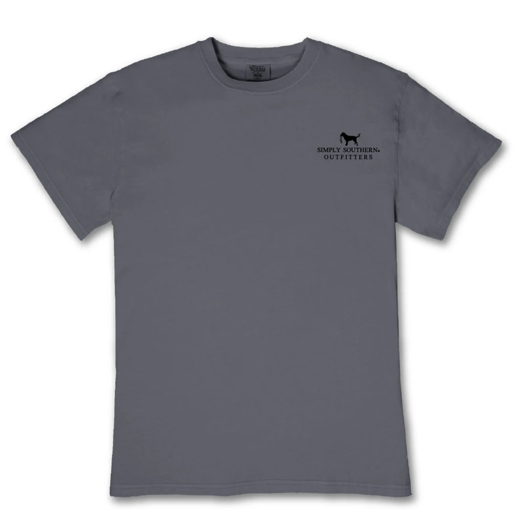 Simply Southern Dog Christmas Shirt - Black Lab Santa Gray