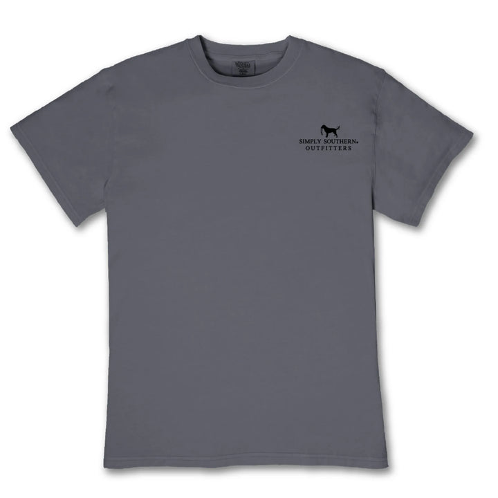Simply Southern Dog Christmas Shirt - Black Lab Santa Gray