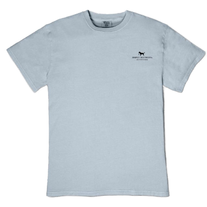 Front of ashen gray Simply Southern Bigfoot and Beer mineral wash crew neck tee