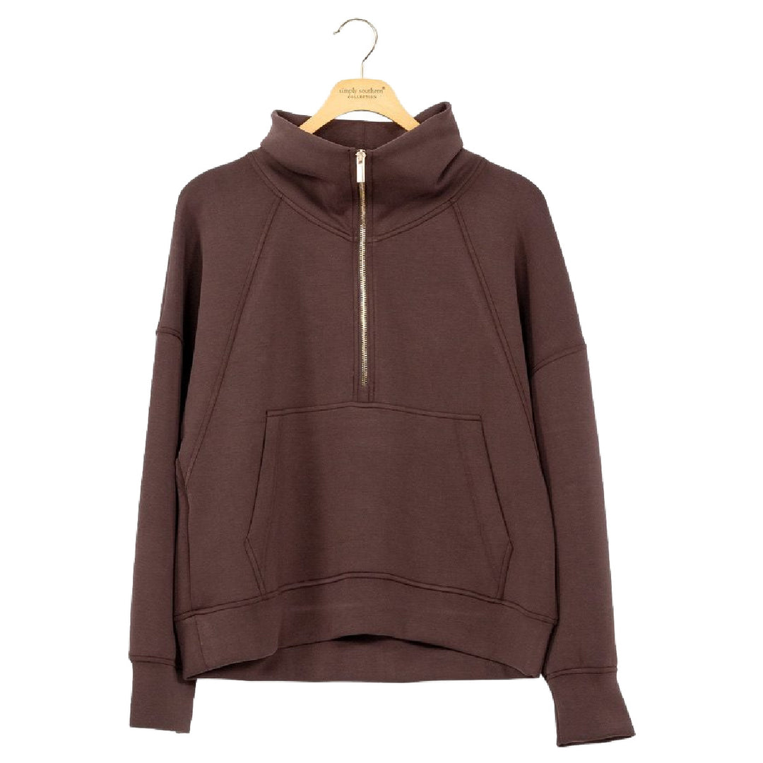 Simply Southern Coffee Long Sleeve Zip Pullover