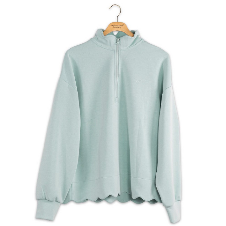 Simply Southern Harbor Scallop Long Sleeve Pullover