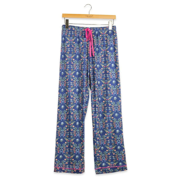 Simply Southern Pajama Pants - Navy Floral Ribbon Trim