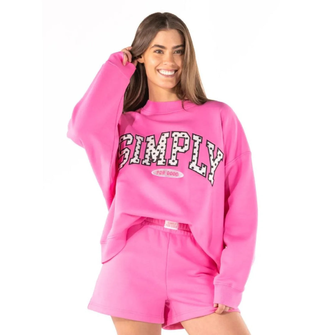Simply Southern Simply for Good Pink Polka Dot Sweatshirt