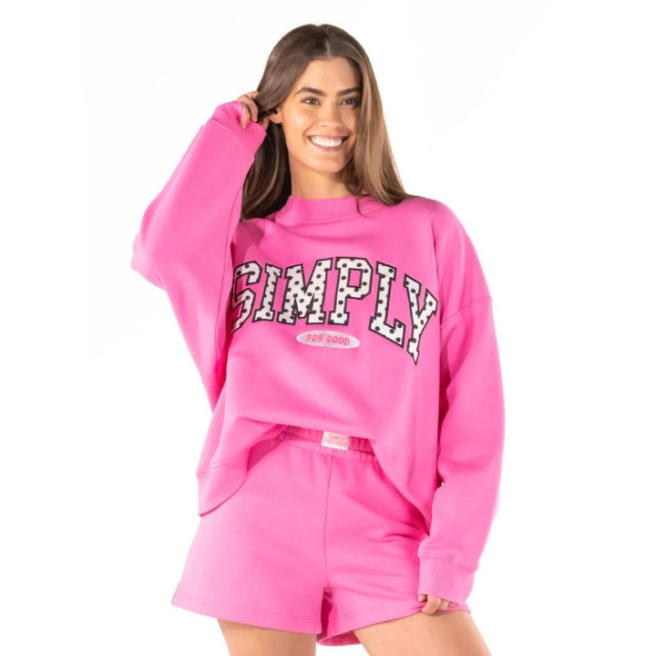 Simply Southern Simply for Good Pink Polka Dot Sweatshirt