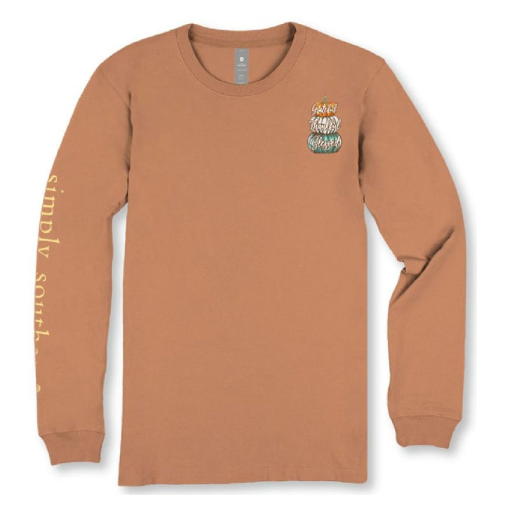 Simply Southern Thankful Long Sleeve Tee - Chestnut