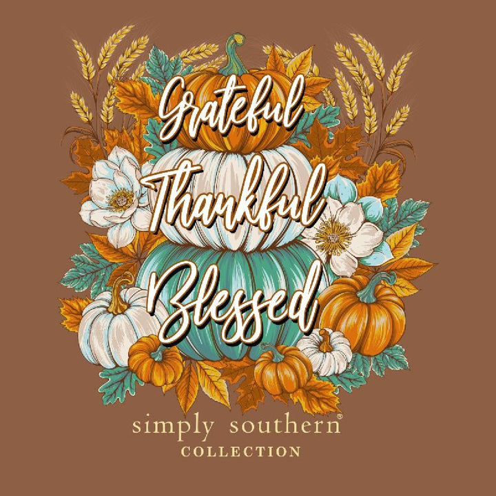 Simply Southern Thankful Long Sleeve Tee - Chestnut