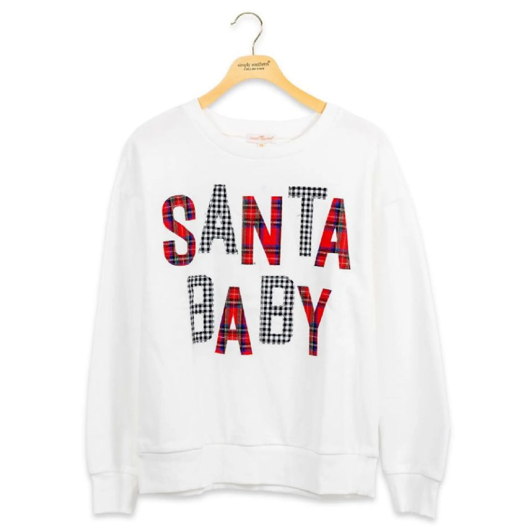 Simply Southern Santa Baby Applique Sweatshirt