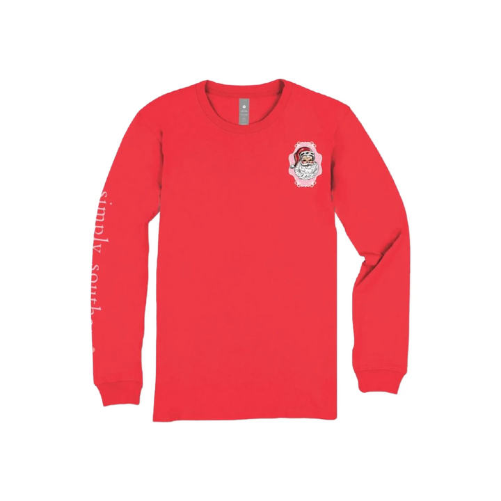 Simply Southern Santa Tee - Red Long Sleeve Christmas Shirt