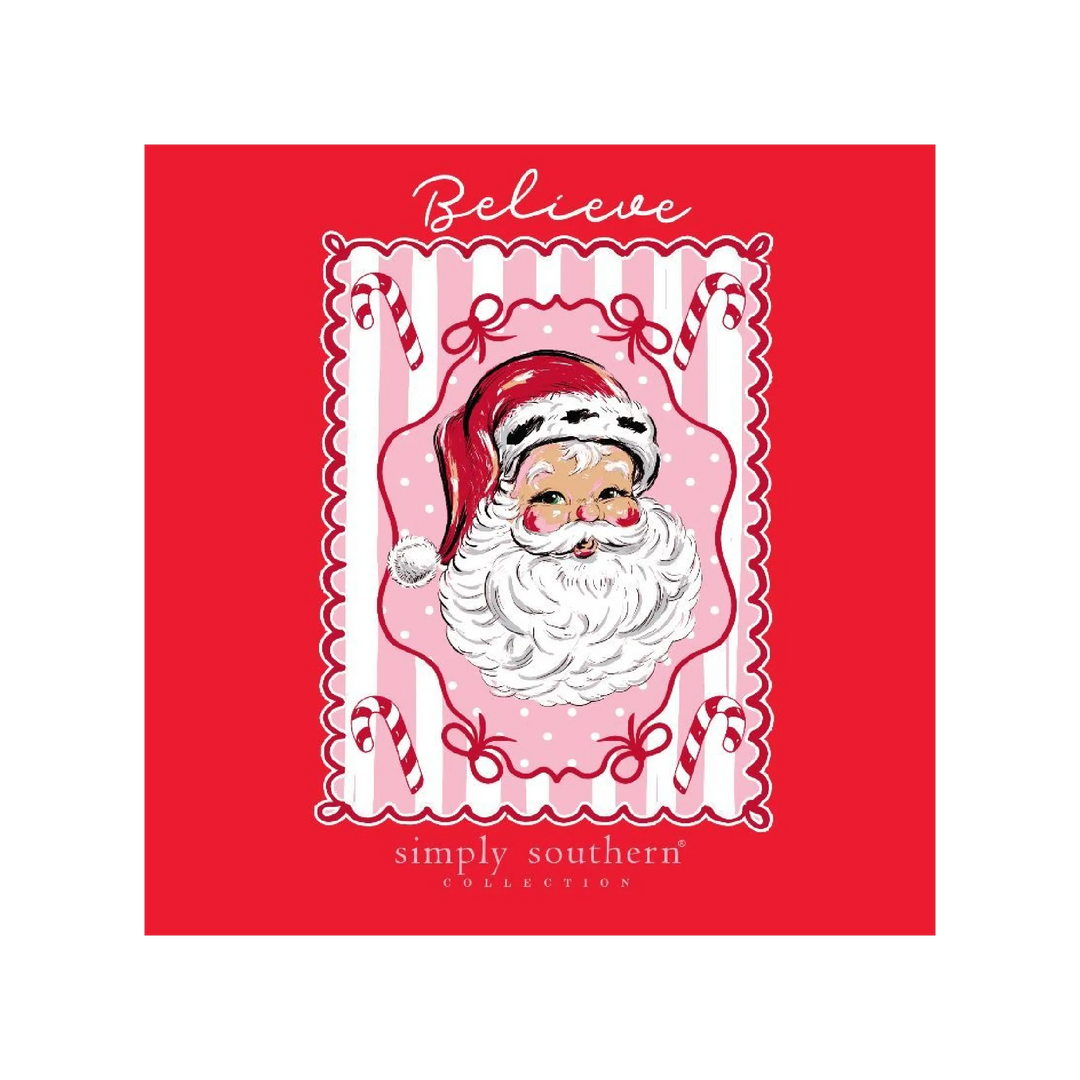Simply Southern Santa Tee - Red Long Sleeve Christmas Shirt