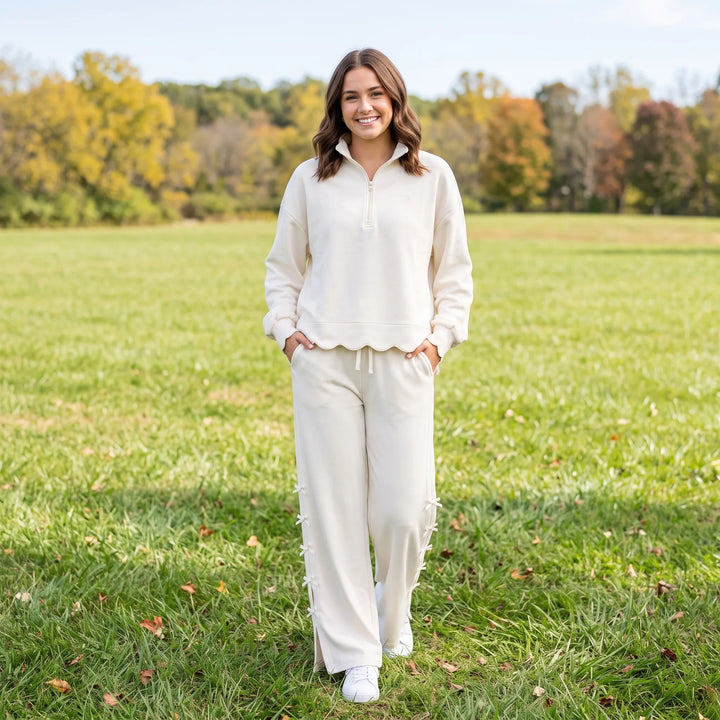 Simply Southern Ivory Tie Waist Lounge Pants